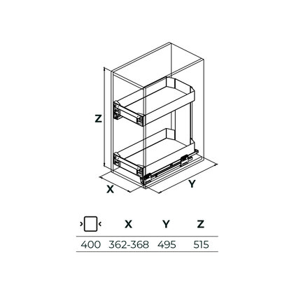 Cargo košík "40" 002 PRO LINE, bočný-s tlmením, Antracit / SIGE
