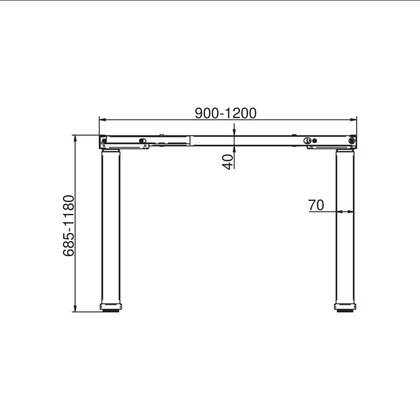 Kancelárska podnož FUTURO II elektr. nastavitelná (625mm-1275mm), rovná, model 2024 / Rejs