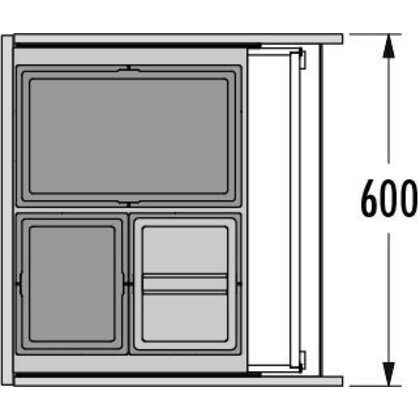 Odpadkový kôš-Triple XL 600 28+13+13D /HAILO Odpadkový kôš-Triple XL 600 28+13+13D /HAILO