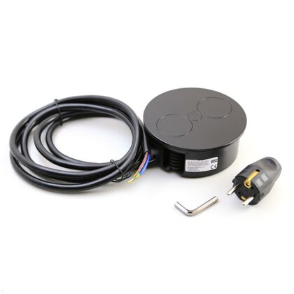 Stol.otoč.zásuvka TWIST 2 946.106 1x zásuvka 230V + USB A/C 22W + 2m napájací kábel,čierna matná