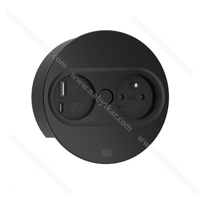 Stol.otoč.zásuvka TWIST 2 946.106 1x zásuvka 230V + USB A/C 22W + 2m napájací kábel,čierna matná