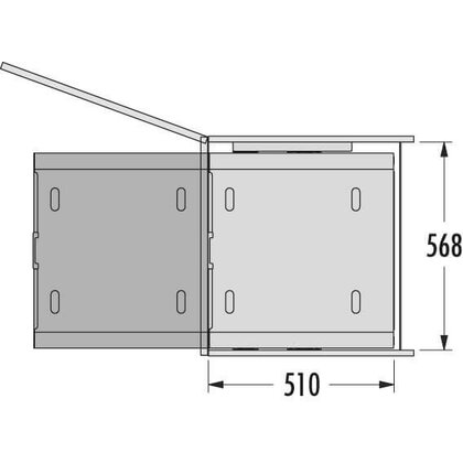 Univerzálny výsuv pre š.600 mm, max. nosnosť 40 kg, biely  / HAILO