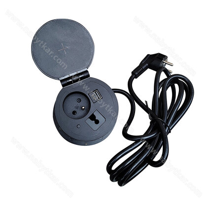 Zásuvka Maxi 1x230V+1xUSBA +1x USBC + nabíjačka ,pre otvor 78 mm,čierna Zásuvka Maxi 1x230V+1xUSBA +1x USBC + nabíjačka ,pre otvor 78 mm,čierna