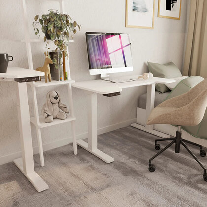 Kancelárska podnož FUTURO COMPAKT elektr. nastavitelná (685mm-1180mm), rovná, BIELA / Rejs