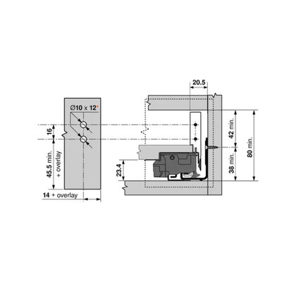 Legrabox, uchytenie čela expando ZF7N70E2  /Blum