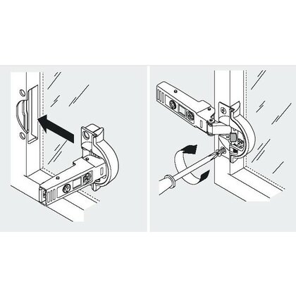 Záves CLIP TOP 95° naložený s integr.tlmičom 71B950A, na tenké ALdvierka /Blum