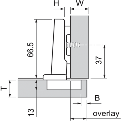 Záves Clip Top  110° Expando naložený  71T358E / Blum