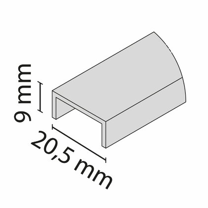 Profil U 18 mm, zlatý industrial 3m  /Laguna