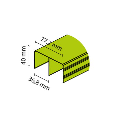 Koľaj horná , zlatý industrial 6,0 m  /Laguna