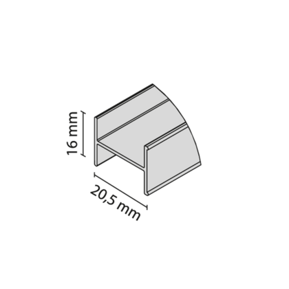 Profil H domus , meď industrial 3m  /Laguna
