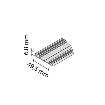 Koľaj spodná RAMA , meď industrial 6,0 m  /Laguna