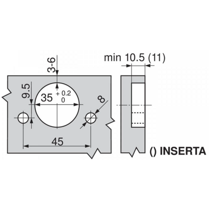 Záves CLIP TOP 100° naložený, 71M258E  Expando /Blum