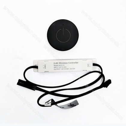 Sada bezkáblového čierneho vypínača a prijímača , dosah 10 m