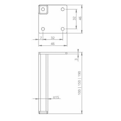 Nábytk.noha Z-4615 100mm, zlato mat. bez regulácie 
