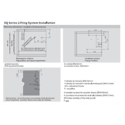 TOP-STAYS SQ - PUSH, Medium 250-500mm, bez krytky / DTC