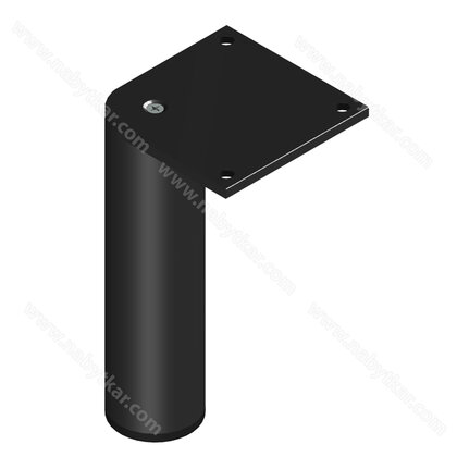 Nábytk.noha N Fi40 B 200mm, čierna s reguláciou /Zobal