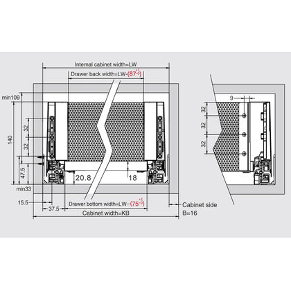 Creobox Plus PUSH 500, v-127, biely pre 18 mm dno  /DTC
