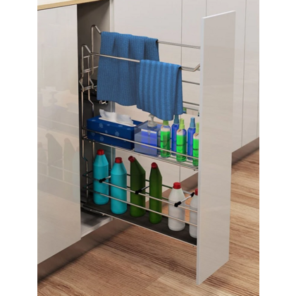 VARIANT MULTI košík bočný bez výsuvu, cargo mini na utierky 150 L-450 mm, efekt chróm /Rejs