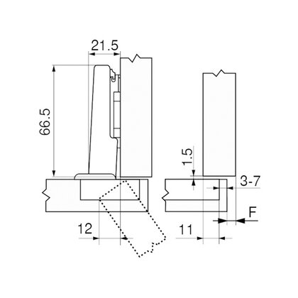 Záves Clip Top 110° INSERTA  bez pružiny  70T3590.TL čierny onyx / Blum Záves Clip Top 110° INSERTA  bez pružiny  70T3590.TL čierny onyx / Blum