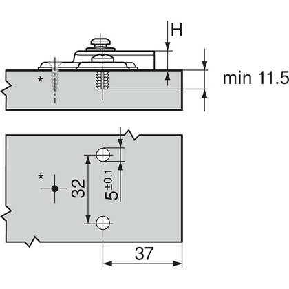Platnička 194K6100E ONS k zavesu na chladničku čierny onyx /Blum