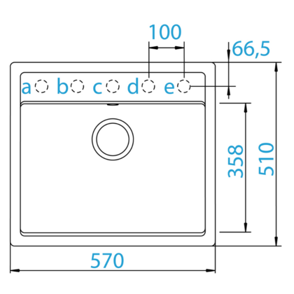 Drez NEMO N-100, 570x510, NERO + sifón
