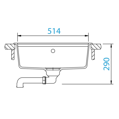 Drez NEMO N-100, 570x510, NERO + sifón
