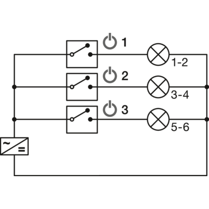 6cestný rozbočovač, Häfele 833.95.829 Loox5, 24 V, 2pólové (jednobarevný)s funkcí spínače až pro 3 s
