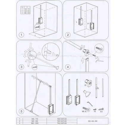 Sklopný vešiak 64-93 cm, biely