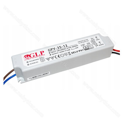 LED Trafo Vodeodolné12V, 35W; 3A IP67/ GPV