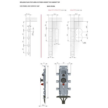 Závesné kovanie sólo LIBRA H2 s 3D  