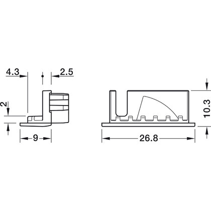 Koncová krytka, Pro Häfele Loox5 Profile 1107,s kabelovou prechodkou, čierny