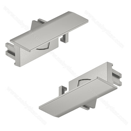 Koncová krytka, Pro Häfele Loox5 Profile 1107,s káblovou prechodkou, strieborná (bal.=1P+1L)