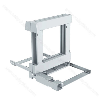 Výsuvný mechanizmus „SPAZIO“ pre rohovú skrinku, UNIVERZAL, s tichým zatváraním, BIELY/ SIGE