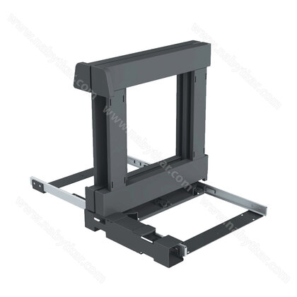 Výsuvný mechanizmus „SPAZIO“ pre rohovú skrinku, UNIVERZAL, s tichým zatváraním, ANTRACIT / SIGE