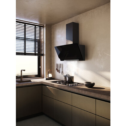 Odsávač pár PICTOR HOOD 90 čierny, montáž na stenu 