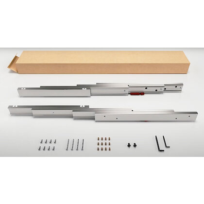 Zásuvkový výsuvný stolový mechanizmus s krytkami LUNCH REVERSE pre šírku skrinky 450/1200 mm