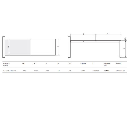 Skladací mechanizmus s krytkami VIOLA CHAIR REVERSE 1300X700 / 2600X700