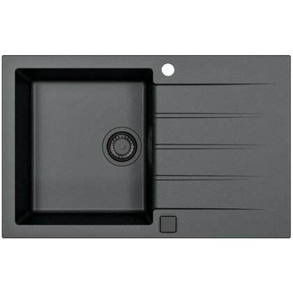 Drez CADIT 20 G91 čierny , 790 X 500 mm , vanička : 375x425x198 mm  BLACK EDITION / Alveus