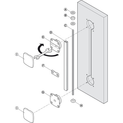 Häfele 407.90.202  Vyrovn. kov. Planofit, pre dvere do 2400 mm, čierne(407.90.209:2+407.90.270:2bal)
