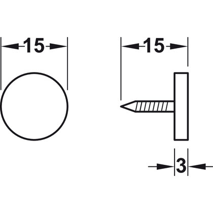 Häfele Magnet, přídržná síla 3,0–4,0 kg, na priskrutkovanie, kulatá, hnedá