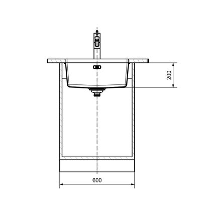 Franke - drez SID 110-50 čierny pre spodnú montáž, od 600 mm 525x440 mm