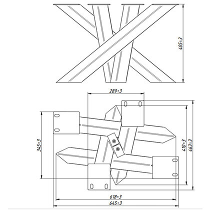 Podnož 3X, na konferenčný stolík ,v:405x645, čierny mat 