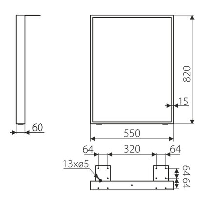 Noha stolová SR29-550-L40-K1 biela /Gamet 