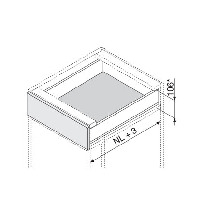 Legrabox, bočnice 770M5502S Biela, 550 mm /Blum