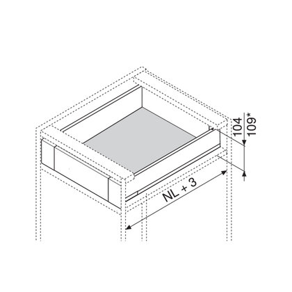 Legrabox, bočnice 770M5502S Biela, 550 mm /Blum