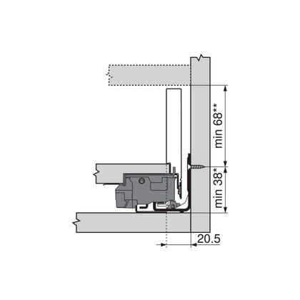 Legrabox, bočnice 770M5502S Biela, 550 mm /Blum