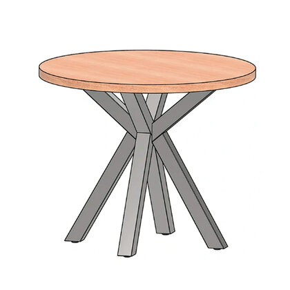 Stolová podnož  ,v:751 x750 pre priemer stola fi 770 do 1000 mm , čierny mat 