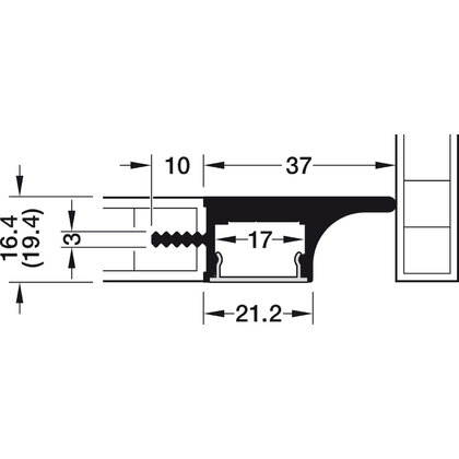  Profil 3101 pro osvětlovací LED pásky,Hliník, alu elox, 2500 mm 833.02.685