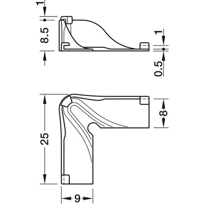 Loox 5 rohové vedenie 90°  833.89.308