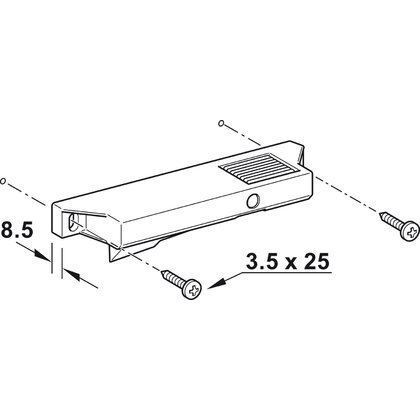 Vodič, pre vnútorné zásuvky/vnútorné nádstavce, Tmavošedý /Hafele 559.91.993